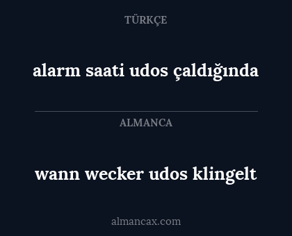 alarm saati udos çaldığında - wann wecker udos klingelt
