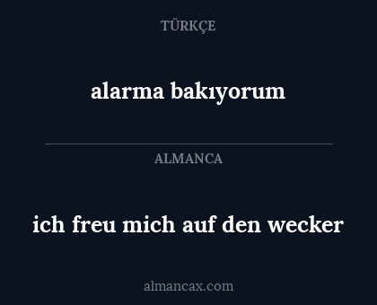 alarma bakıyorum - ich freu mich auf den wecker