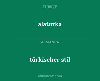 türkischer stil - alaturka