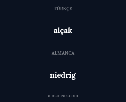 niedrig - alçak
