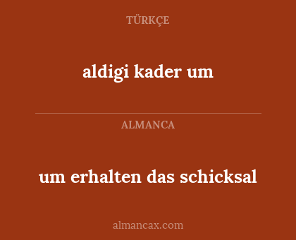 um erhalten das schicksal - aldigi kader um