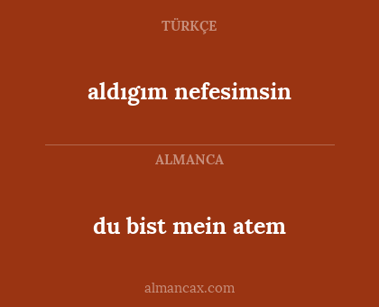 du bist mein atem - aldıgım nefesimsin