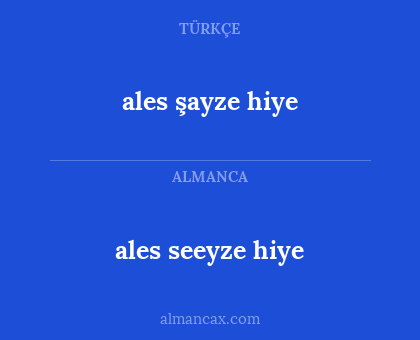 ales şayze hiye - ales seeyze hiye