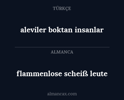 aleviler boktan insanlar - flammenlose scheiß leute