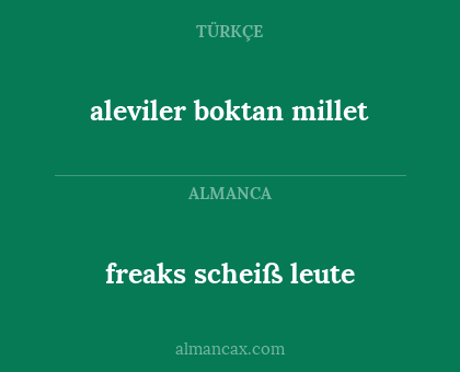 freaks scheiß leute - aleviler boktan millet