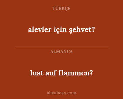 lust auf flammen? - alevler için şehvet?