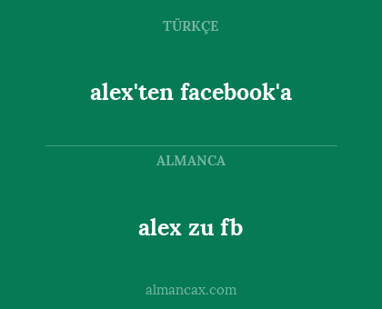 alex zu fb - alex'ten facebook'a