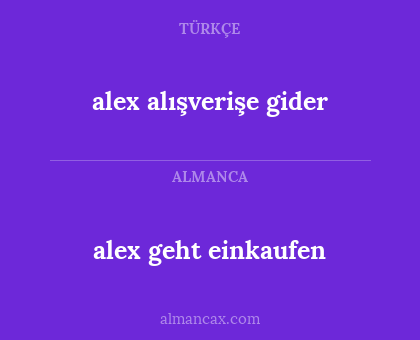 alex alışverişe gider - alex geht einkaufen