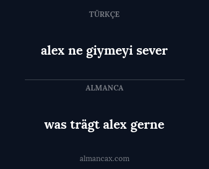 was trägt alex gerne - alex ne giymeyi sever