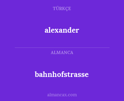 bahnhofstrasse - alexander