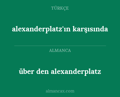 über den alexanderplatz - alexanderplatz'ın karşısında