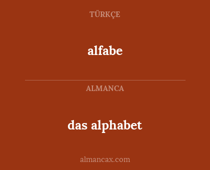 das alphabet - alfabe