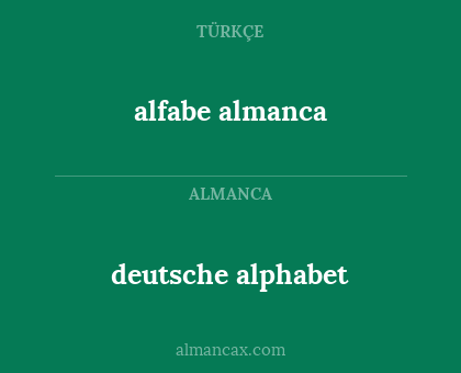alfabe almanca - deutsche alphabet