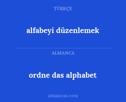 alfabeyi düzenlemek - ordne das alphabet