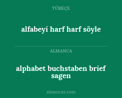 alphabet buchstaben brief sagen - alfabeyi harf harf söyle