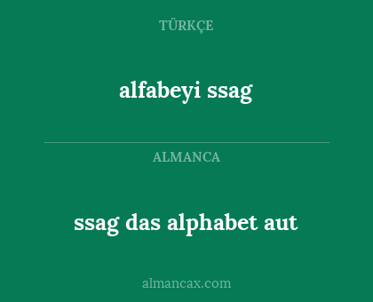 alfabeyi ssag - ssag das alphabet aut