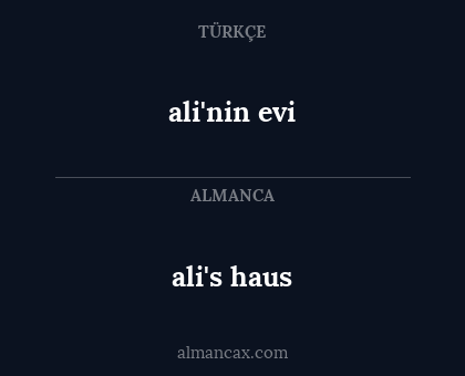 ali'nin evi - ali's haus