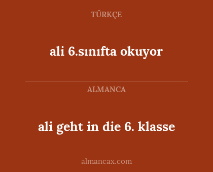 ali geht in die 6. klasse - ali 6.sınıfta okuyor
