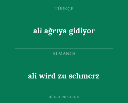 ali ağrıya gidiyor - ali wird zu schmerz