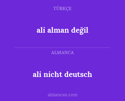 ali alman değil - ali nicht deutsch