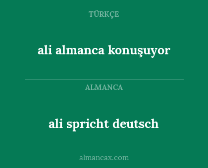 ali spricht deutsch - ali almanca konuşuyor