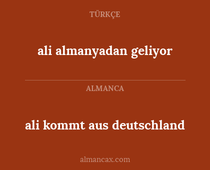 ali almanyadan geliyor - ali kommt aus deutschland