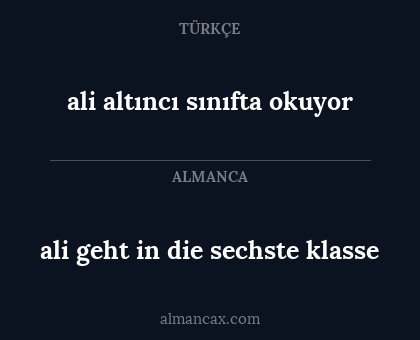 ali geht in die sechste klasse - ali altıncı sınıfta okuyor
