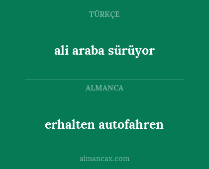 ali araba sürüyor - erhalten autofahren