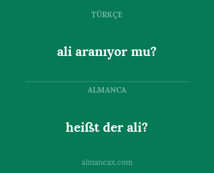 ali aranıyor mu? - heißt der ali?