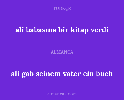 ali gab seinem vater ein buch - ali babasına bir kitap verdi