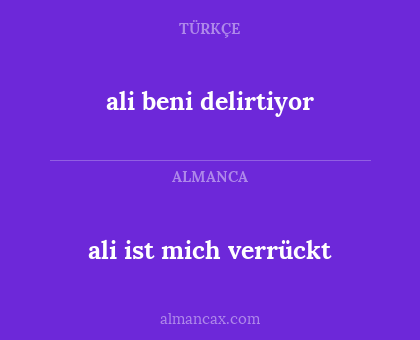ali beni delirtiyor - ali ist mich verrückt