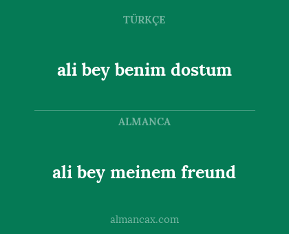 ali bey meinem freund - ali bey benim dostum