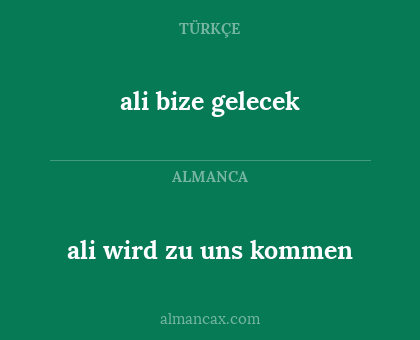ali bize gelecek - ali wird zu uns kommen