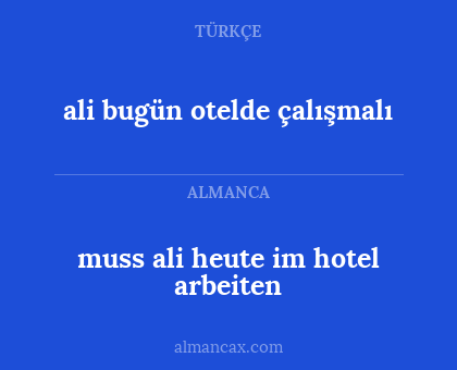 ali bugün otelde çalışmalı - muss ali heute im hotel arbeiten