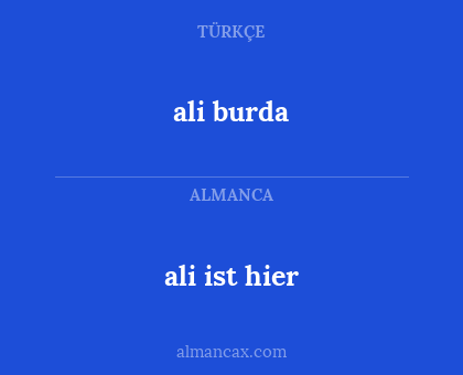 ali burda - ali ist hier