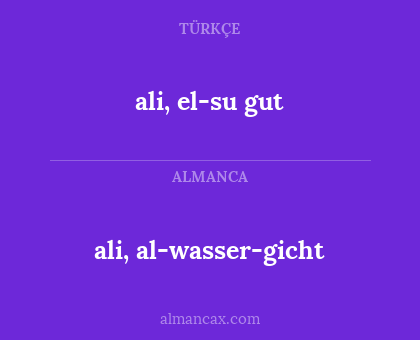 ali, al-wasser-gicht - ali, el-su gut