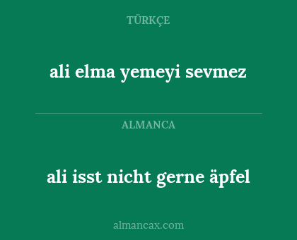 ali elma yemeyi sevmez - ali isst nicht gerne äpfel