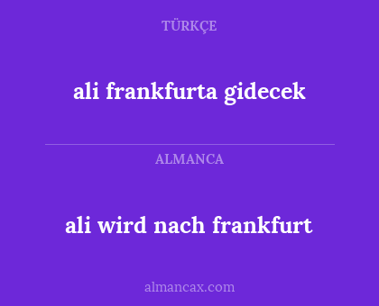ali wird nach frankfurt - ali frankfurta gidecek