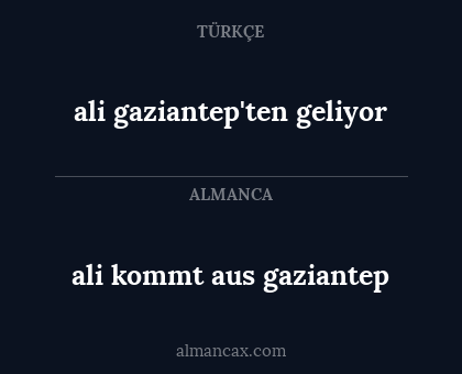 ali gaziantep'ten geliyor - ali kommt aus gaziantep