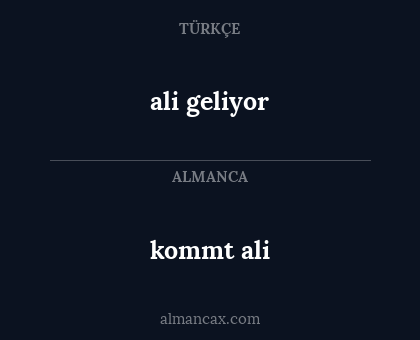 ali geliyor - kommt ali
