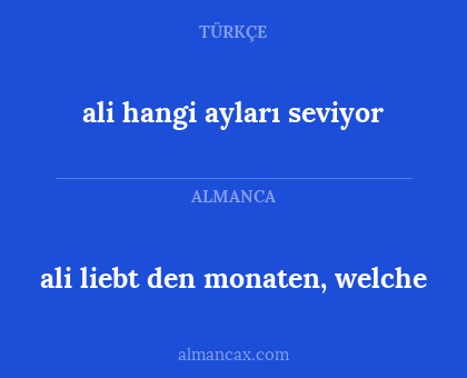 ali liebt den monaten, welche - ali hangi ayları seviyor