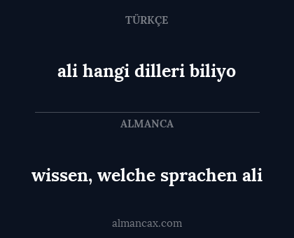 wissen, welche sprachen ali - ali hangi dilleri biliyo