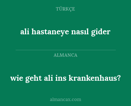 wie geht ali ins krankenhaus? - ali hastaneye nasıl gider