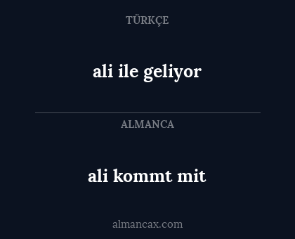 ali kommt mit - ali ile geliyor