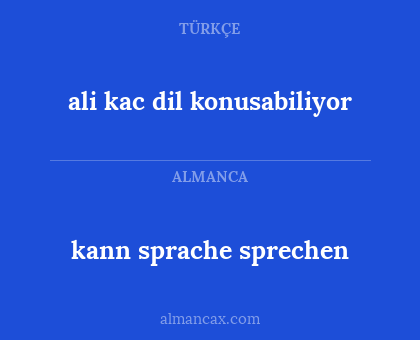 kann sprache sprechen - ali kac dil konusabiliyor