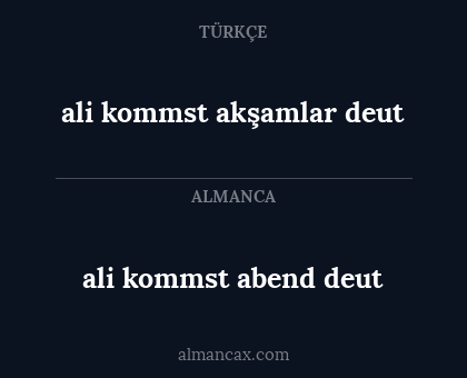 ali kommst akşamlar deut - ali kommst abend deut