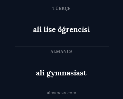 ali gymnasiast - ali lise öğrencisi