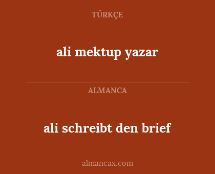 ali mektup yazar - ali schreibt den brief