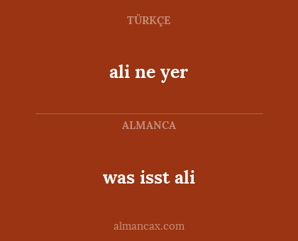 was isst ali - ali ne yer