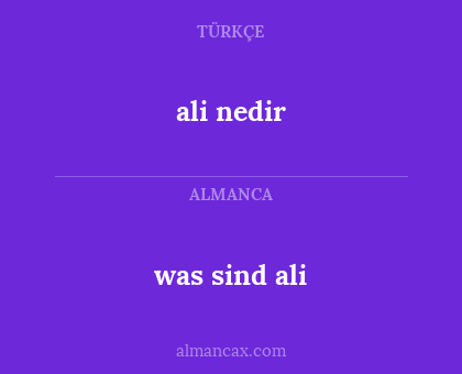 ali nedir - was sind ali